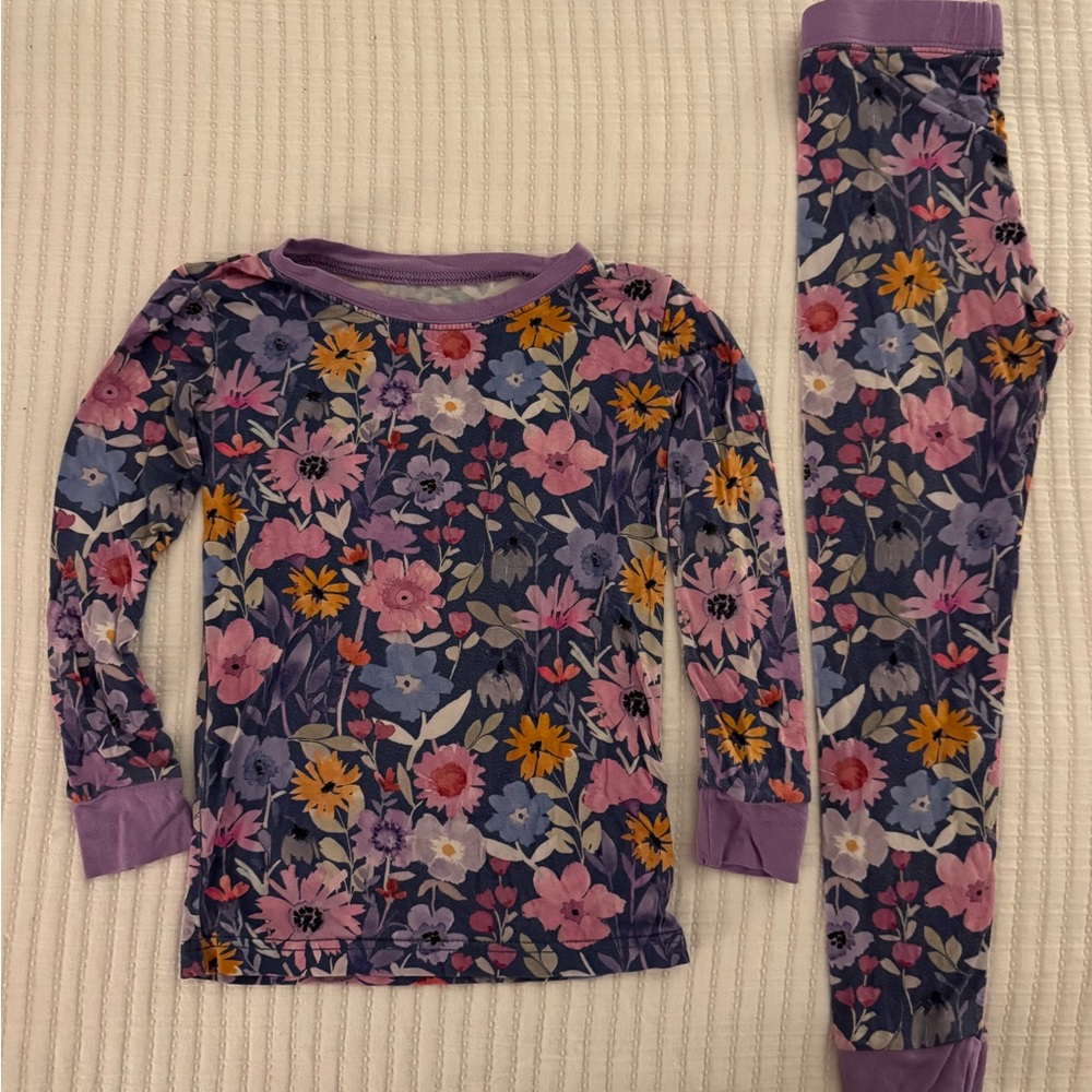 Little Sleepies Floral Pajama Set - Purple - 3T